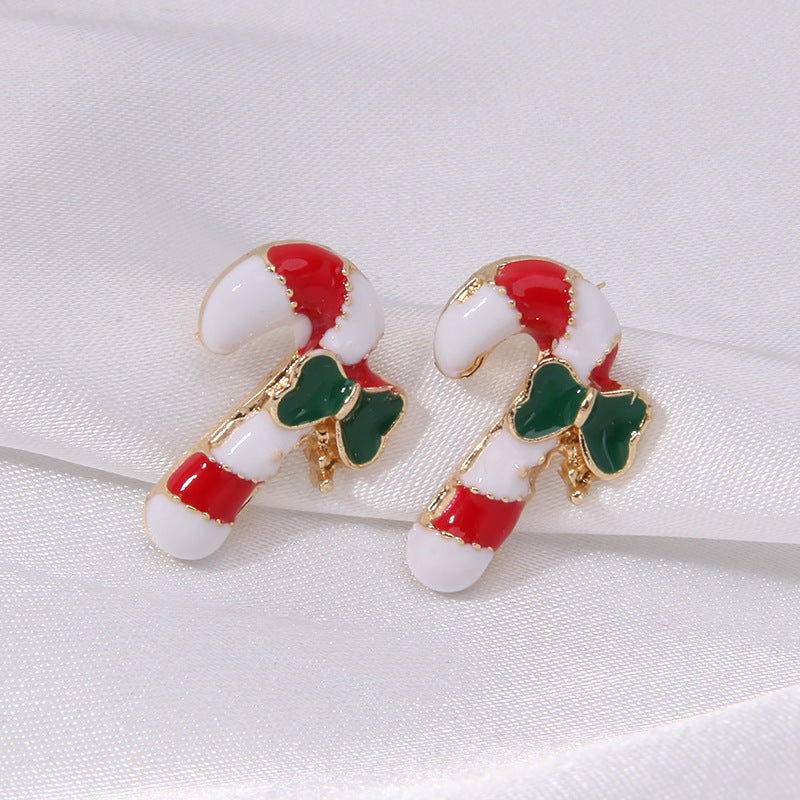 Wholesale Diamond Bell Snowflake Christmas Tree Earrings